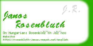 janos rosenbluth business card
